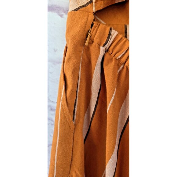 LUCKY BRAND Women's Jumpsuit Striped Boho Summer 100% Cotton Size Medium - Picture 11 of 14